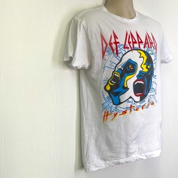 Def Leppard - Double Faces Hysteria Fun Graphic Short Sleeve Band Tee Size Med - Picture 4 of 9
